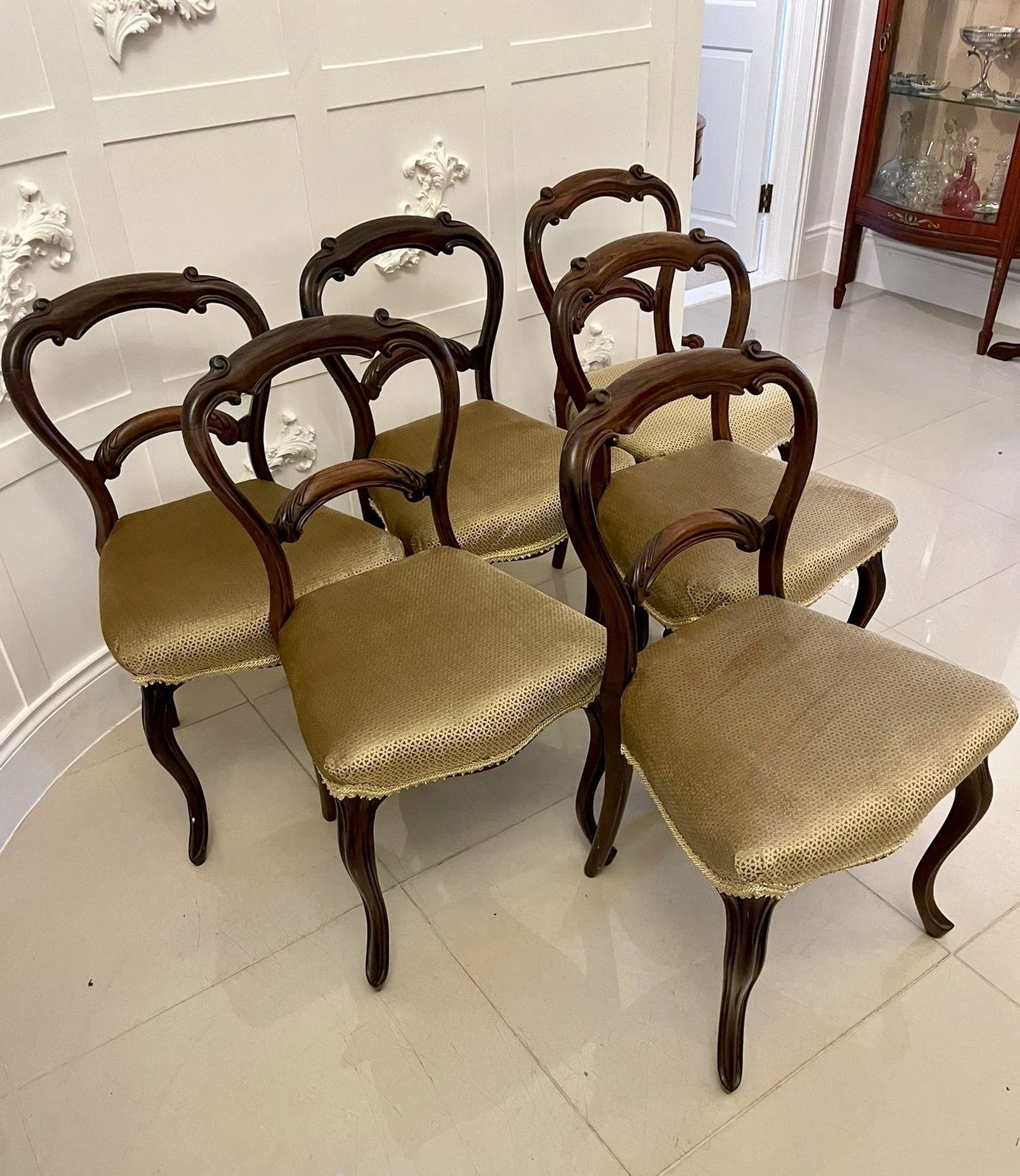 Set Of 6 Antique 19th Century Quality Rosewood Dining Chairs photo vinterior