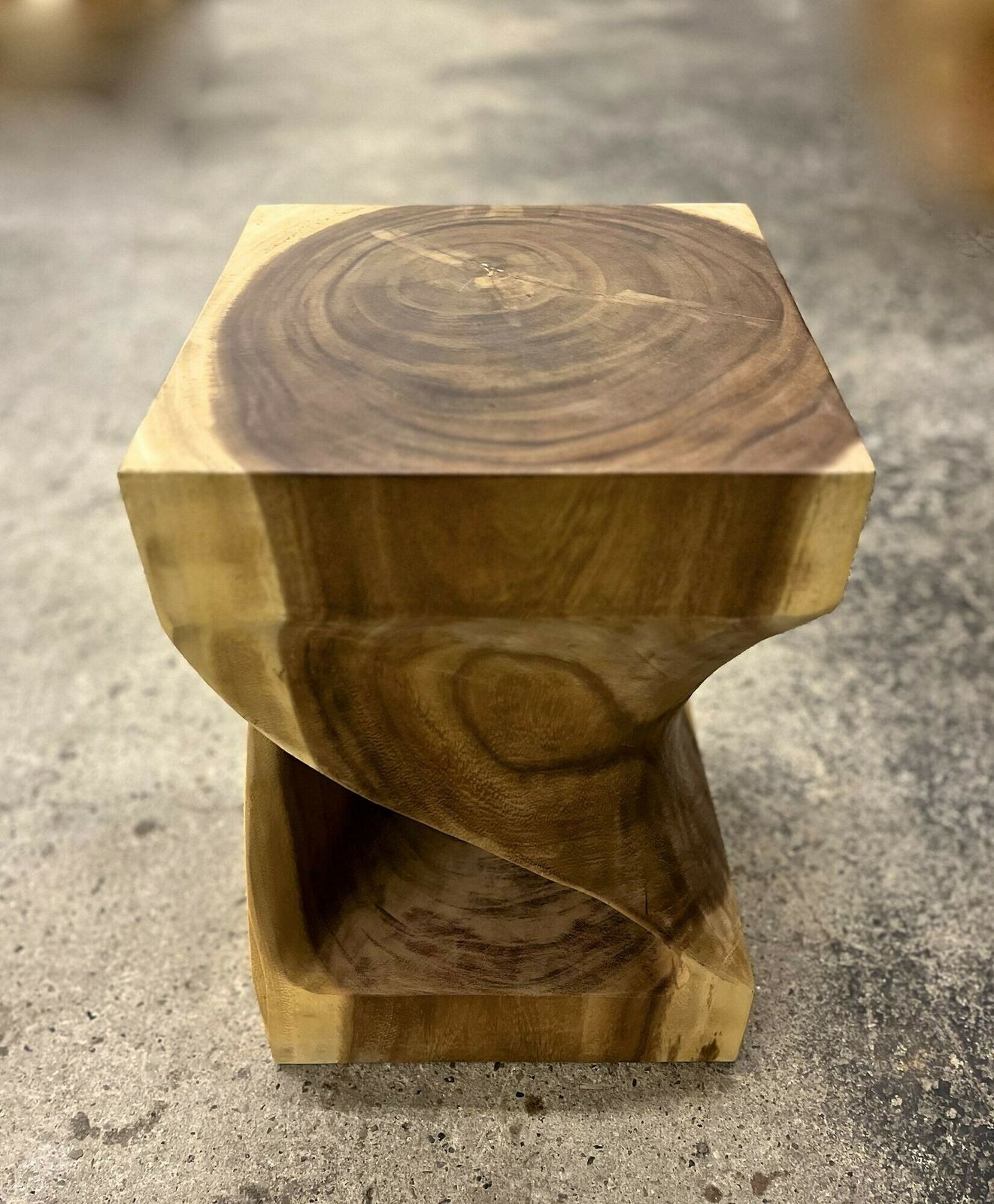 Organic Modern Suar Wood Side Table, Handcarved, Idn 2023 photo furniture