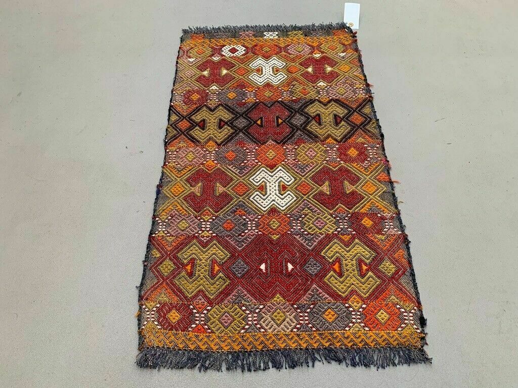 Vintage Turkish Mini Kilim 87x47 Cm Wool Small Kelim Runner, Shabby Chic photo furniture