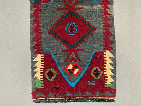 Vintage Turkish Mini Kilim 102x53 Cm Wool Small Kelim Runner, Shabby Chic photo 175.0