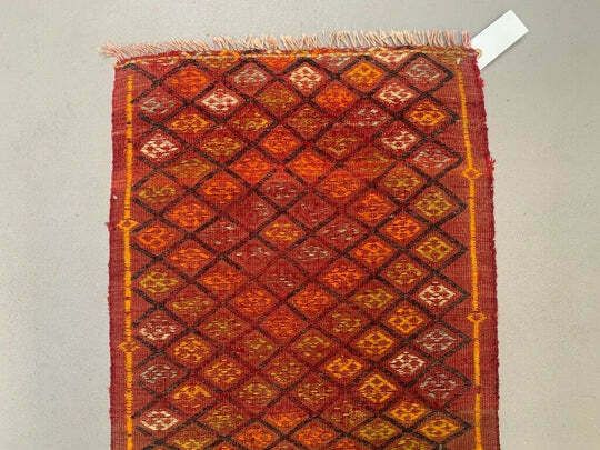 Vintage Turkish Mini Kilim 99x52 Cm Wool Small Kelim Runner, Shabby Chic photo 155.0
