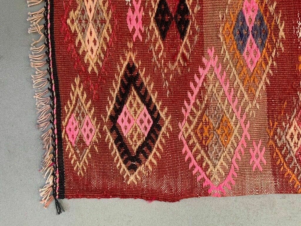 Vintage Turkish Mini Kilim 90x45 Cm Wool Small Kelim Runner, Shabby Chic photo vinterior