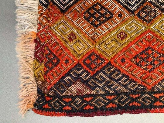 Vintage Turkish Mini Kilim 104x51 Cm Wool Small Kelim Runner, Shabby Chic photo vinterior