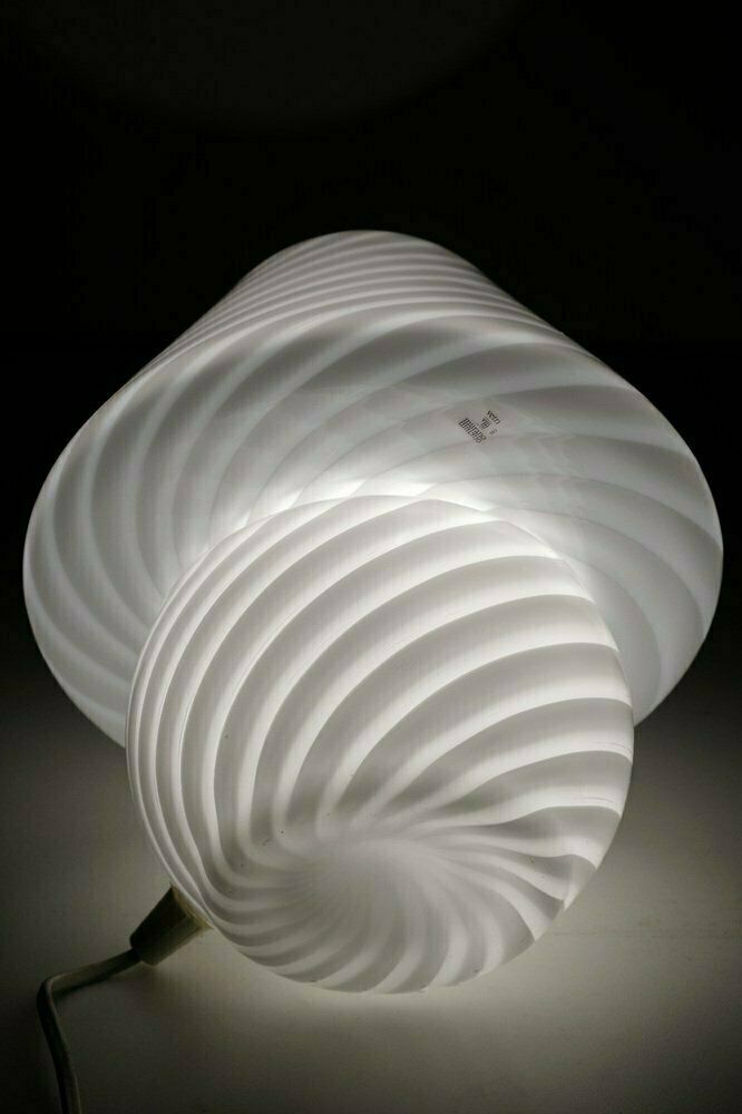 Swirl Mushroom Table Lamp In Murano Glass By Paolo Venini photo for sale