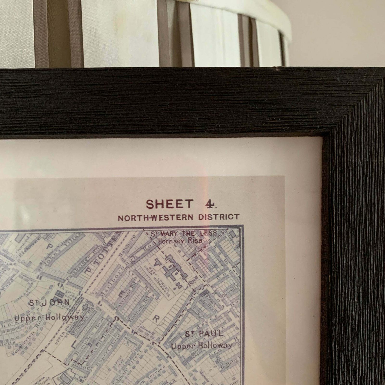 Framed Map Descriptive Of London Poverty North Western District 1898 9 Reproduction photo buy