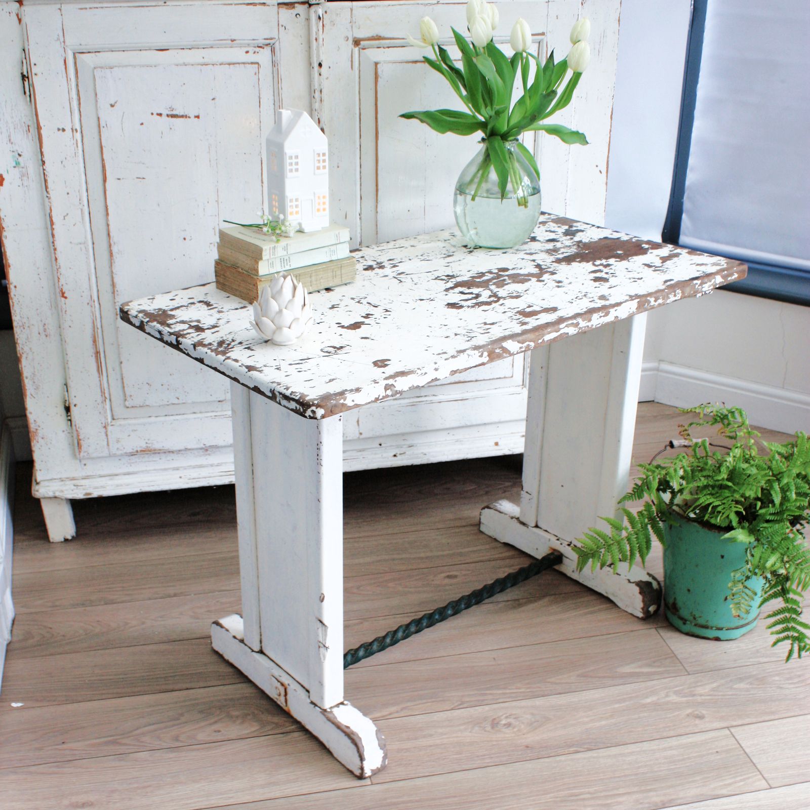White French Vintage Solid Wood Table photo buy