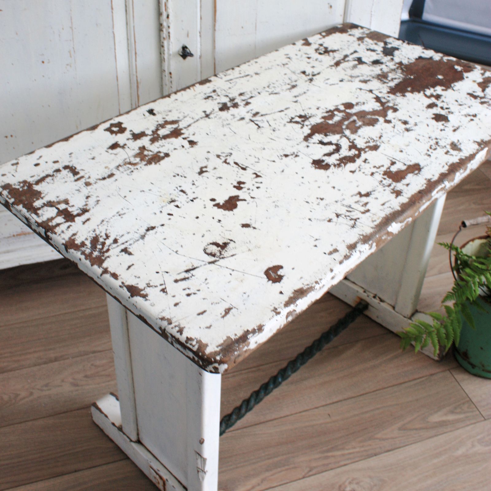 White French Vintage Solid Wood Table photo vintage