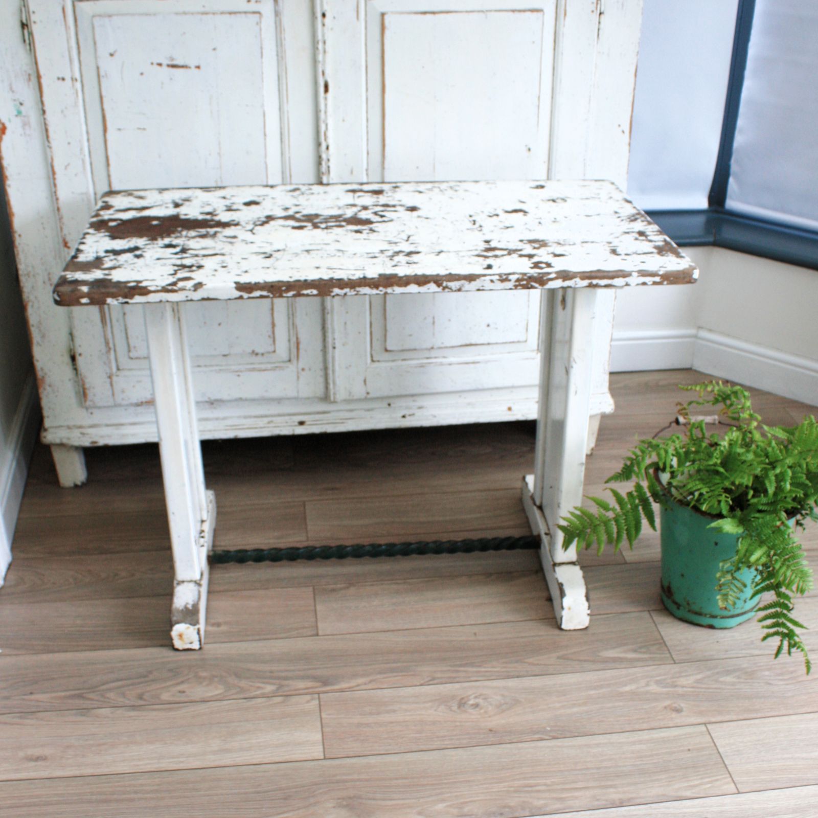 photo for sale White French Vintage Solid Wood Table