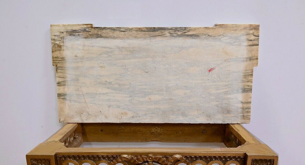 photo buy Small Carved Wood Wall Console, Louis XVI Style, Napoleon III Period Mid 19th Century