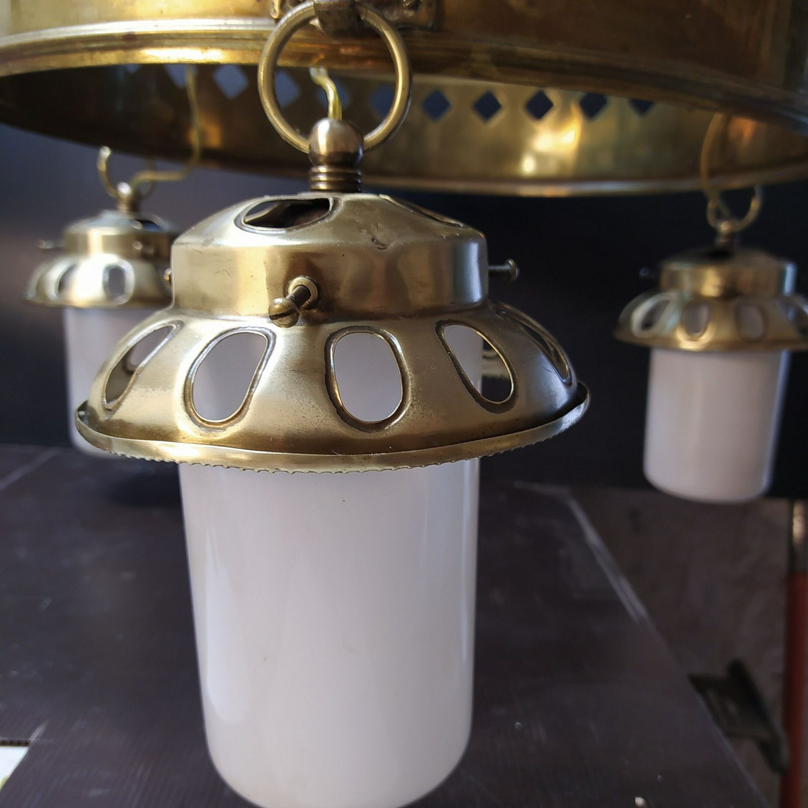 Gothic Style Brass Hanging Light photo vinterior