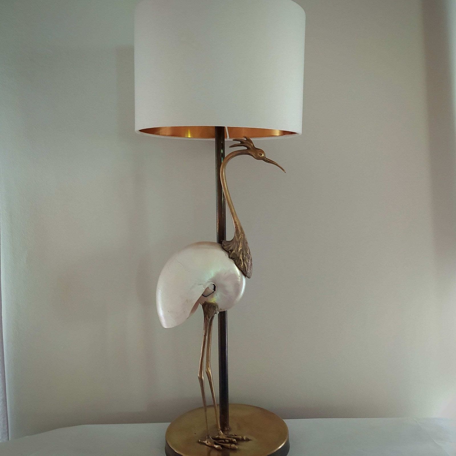 Nautilus Seashell Table Lamp., Modernist