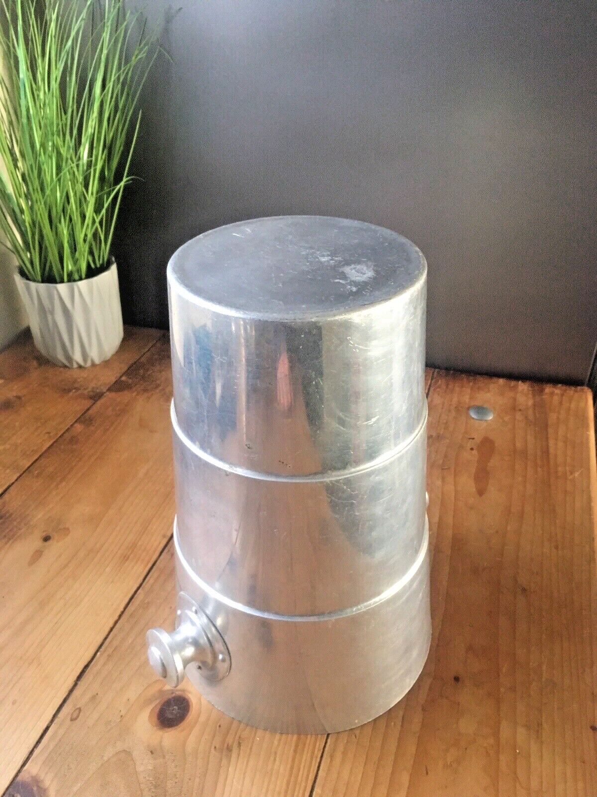 120.0 Large Vintage Art Deco Style Caves St Martin Champagne Aluminium Ice Bucket Bar photo