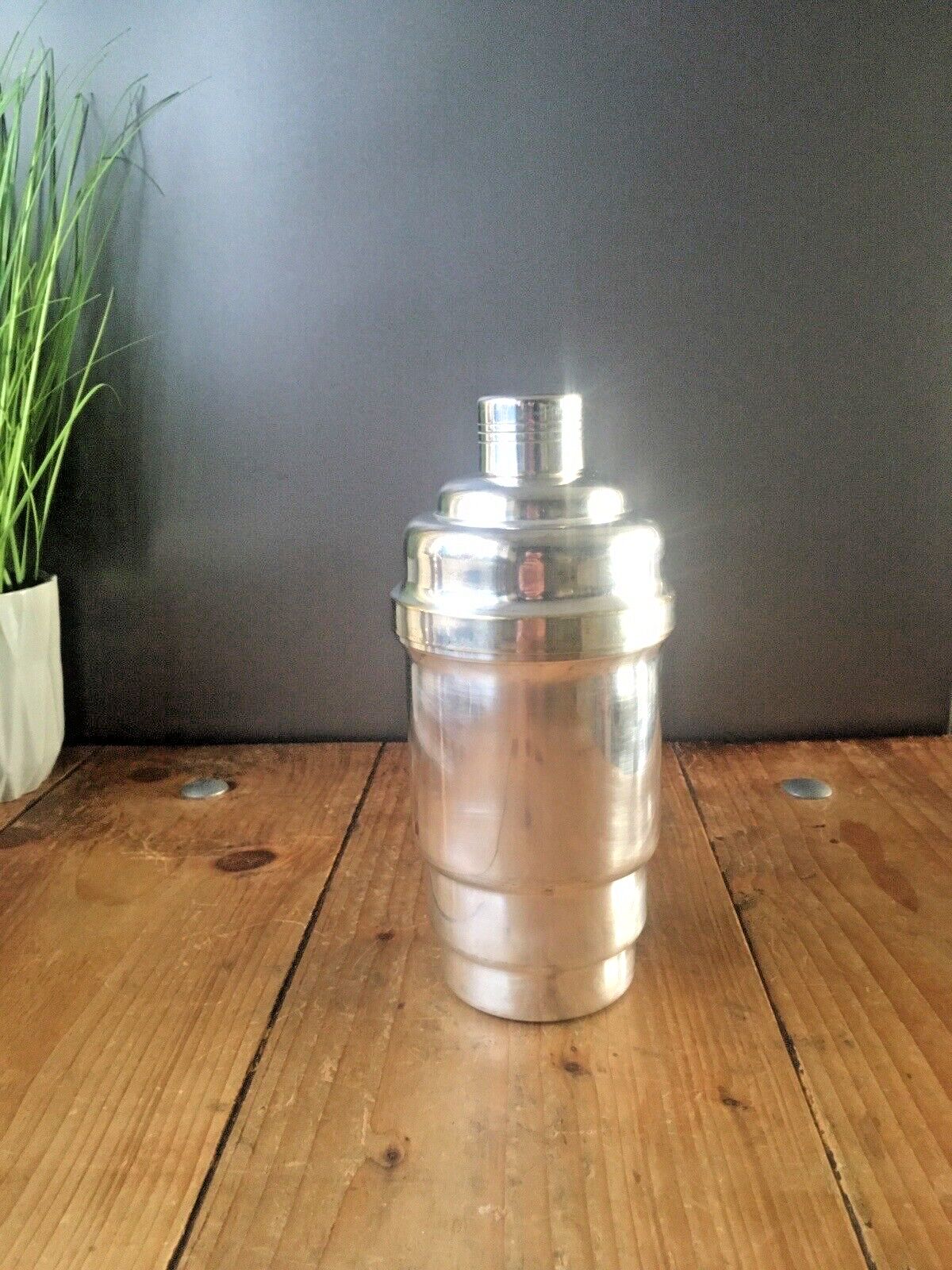 Superb French Antique Art Deco Stepped Silver Plated Cocktail Shaker Bar Cabinet photo 295.0