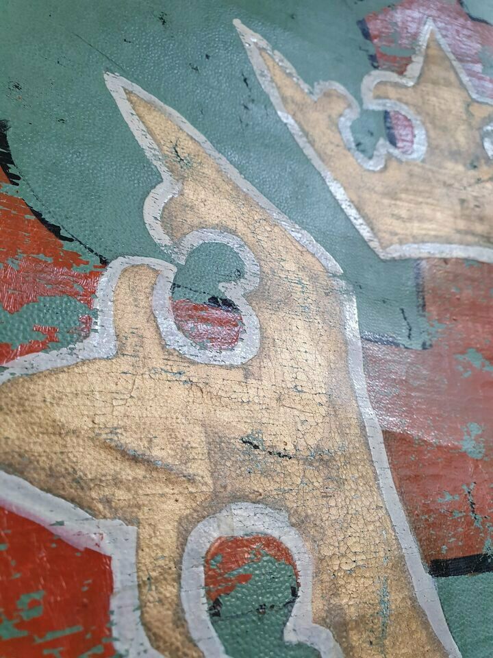 19th Century Hand Painted 'King Of Kings' Vellum Church Hanging. photo buy