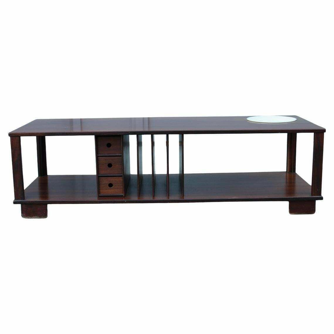 Low Tv Table With A Minimalist Mid Century Design, In Rational Style Design/One 1960 Teak