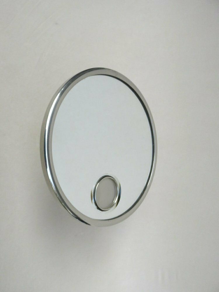 Wall Mirror In Nickel Plated From Le Mirophar Brot Déposé With Normal View, Art Deco, France photo for sale