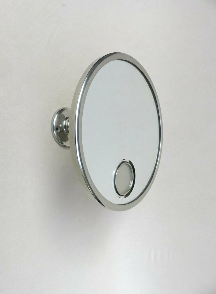 Wall Mirror In Nickel Plated From Le Mirophar Brot Déposé With Normal View, Art Deco, France photo Home Decor