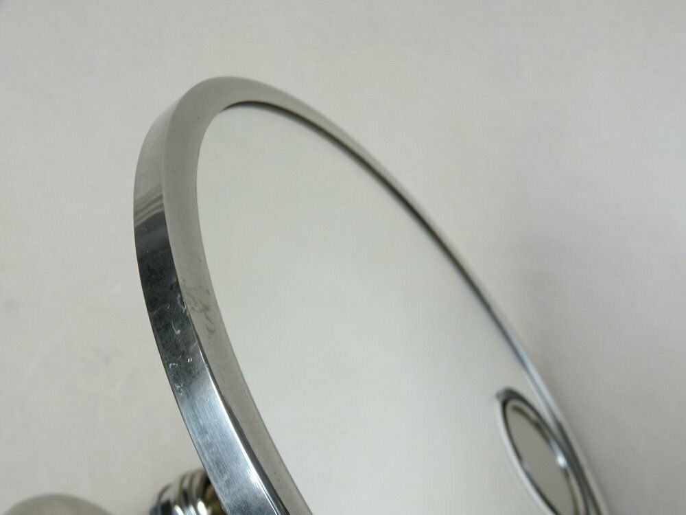 2041.7 Wall Mirror In Nickel Plated From Le Mirophar Brot Déposé With Normal View, Art Deco, France photo