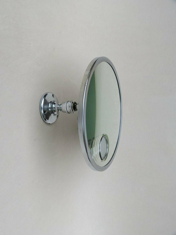 Chrome Plated Illuminated Wall Mirror, Magnifying, From Le Mirophar Brot Déposé, France, 1950s photo furniture