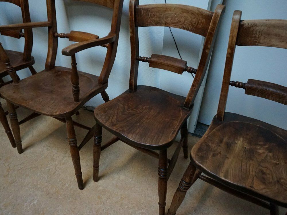 Oxford Windsor Bow Bar Back Chairs, 1850s, Set Of 5 photo furniture