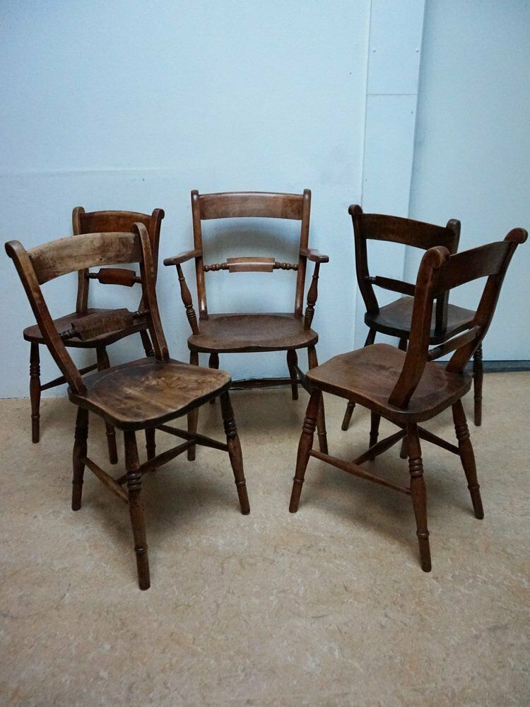 Oxford Windsor Bow Bar Back Chairs, 1850s, Set Of 5 photo vinterior
