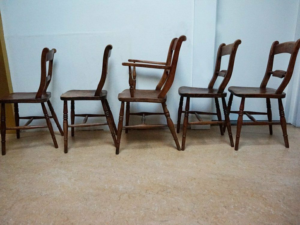 photo for sale Oxford Windsor Bow Bar Back Chairs, 1850s, Set Of 5