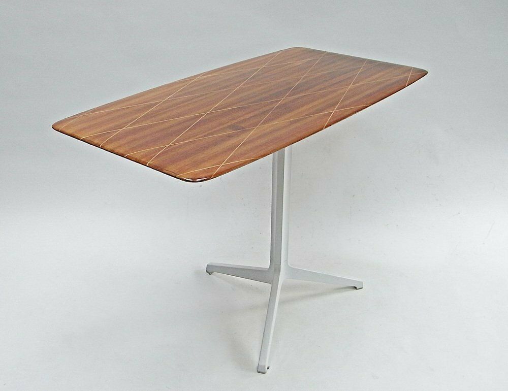 Desk Made Of Mahogany Veneer With Maple Inlays & Aluminum Tripod Frame photo 550.0
