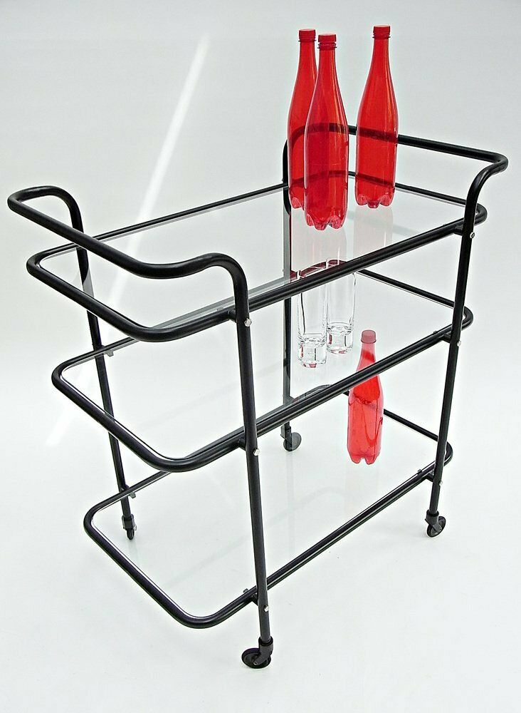 Ever Ready Bar Cart Made Of Powder Coating & Glass By Gunter Lambert photo for sale