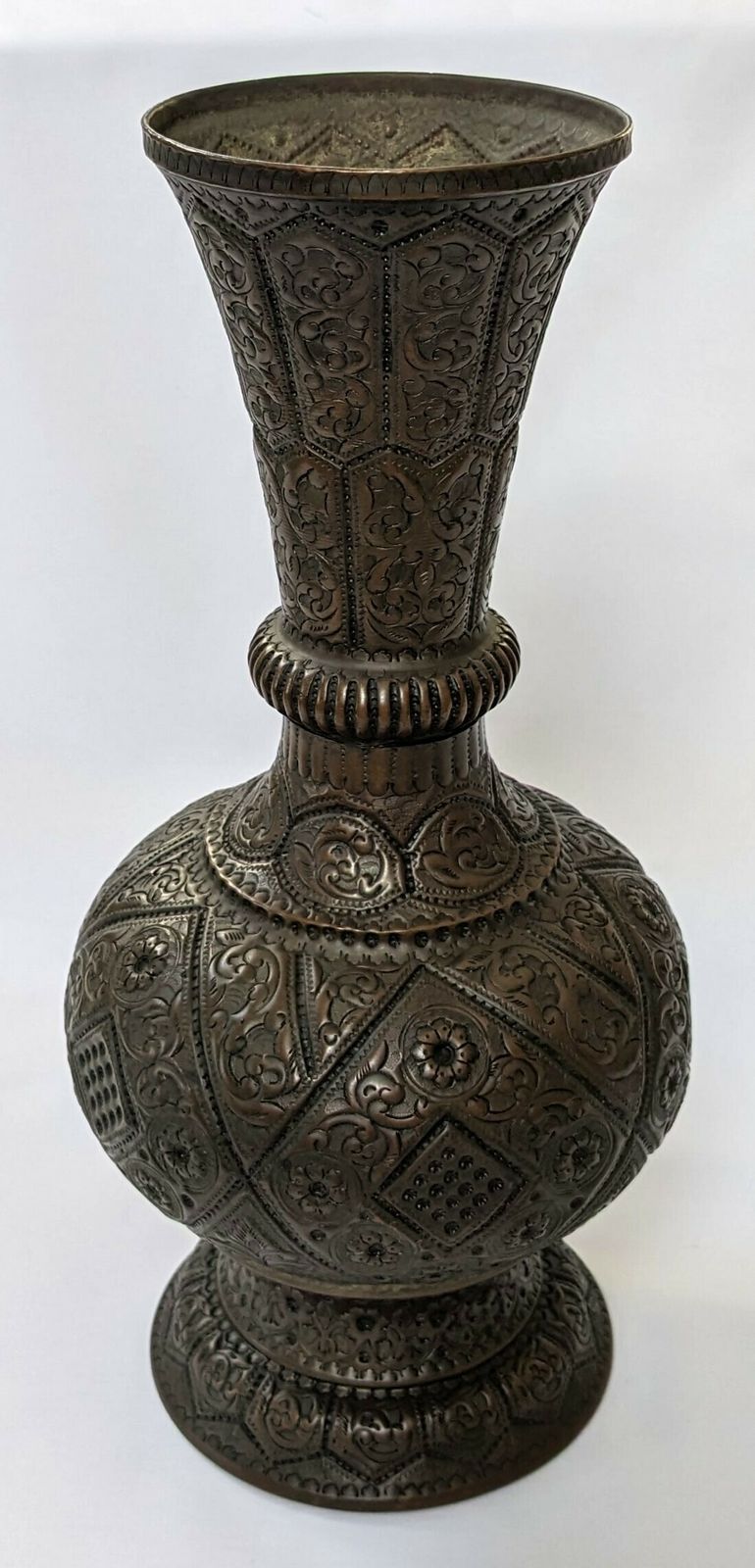 Vintage Islamic Indian Copper Repousse Vase photo Home Decor