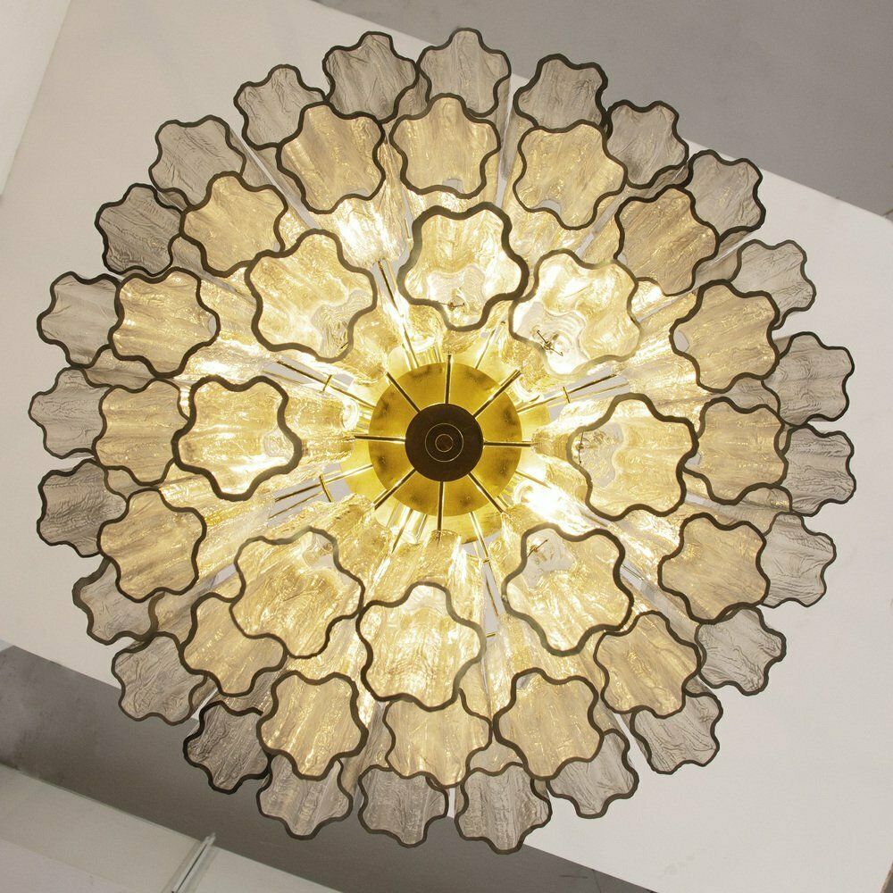 Tronchi Chandelier In Gray Murano Glass, 1980s photo for sale