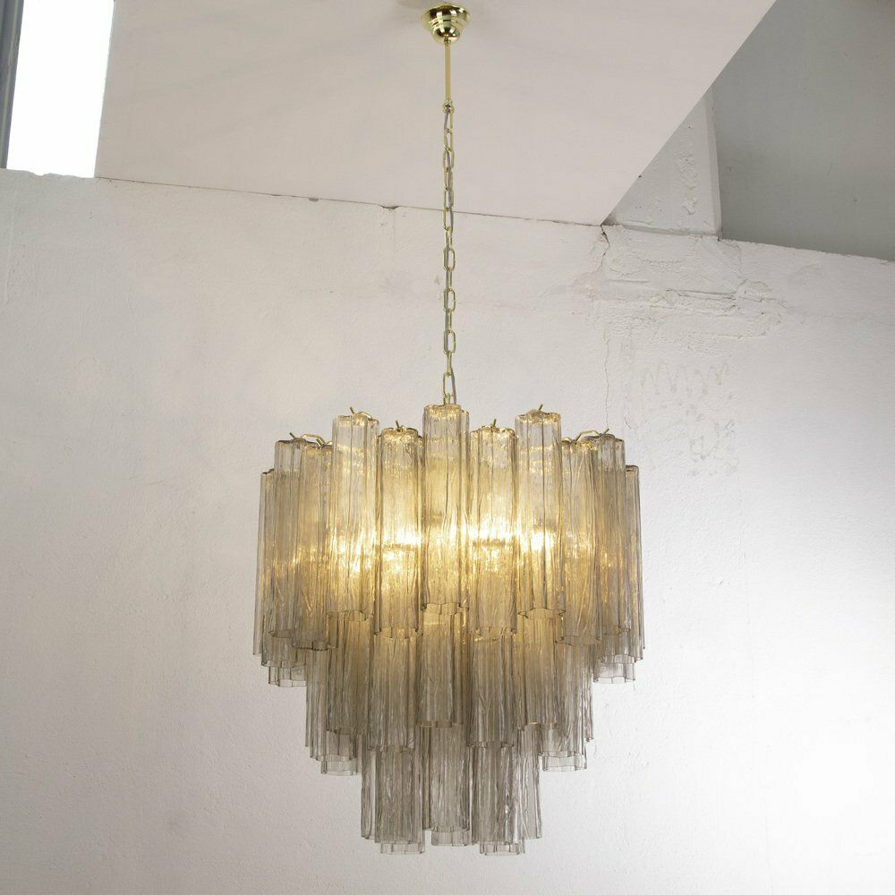 Tronchi Chandelier In Gray Murano Glass, 1980s photo buy