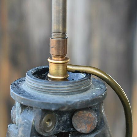 Lighting Antique 19th Century Mahogany Surveyor's Tripod Stand Light Standard Floor Lamp photo