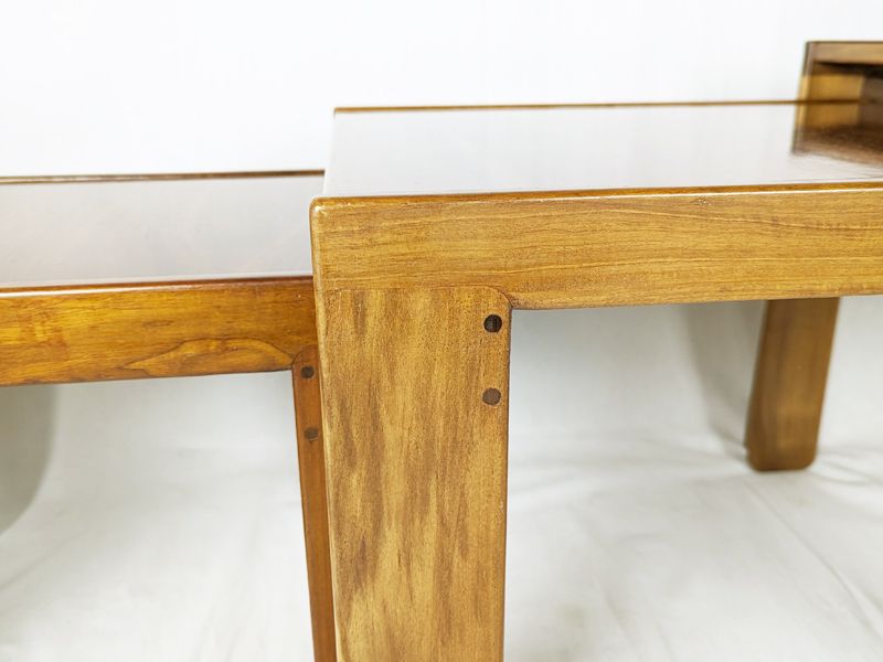 photo for sale Set Of 3 Walnut Nesting Low Tables Mod. 777 By Afra & Tobia Scarpa For Cassina, 1967