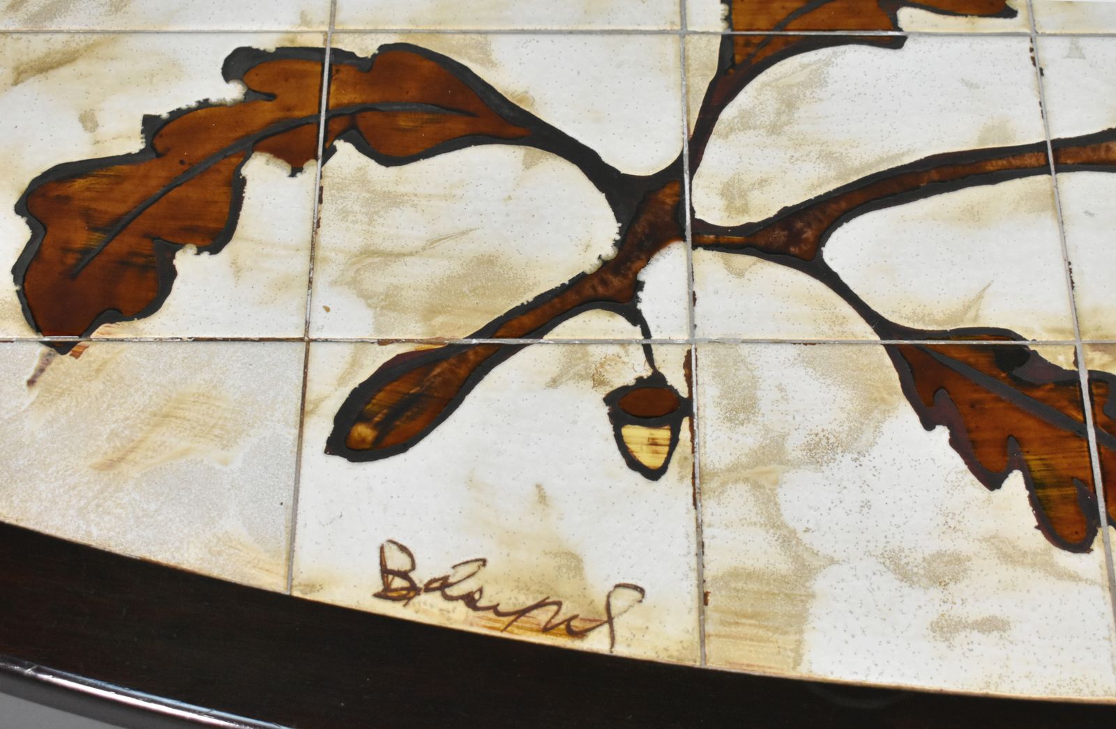 1970s French Designer Coffee Table With Tiled Signed Top photo buy