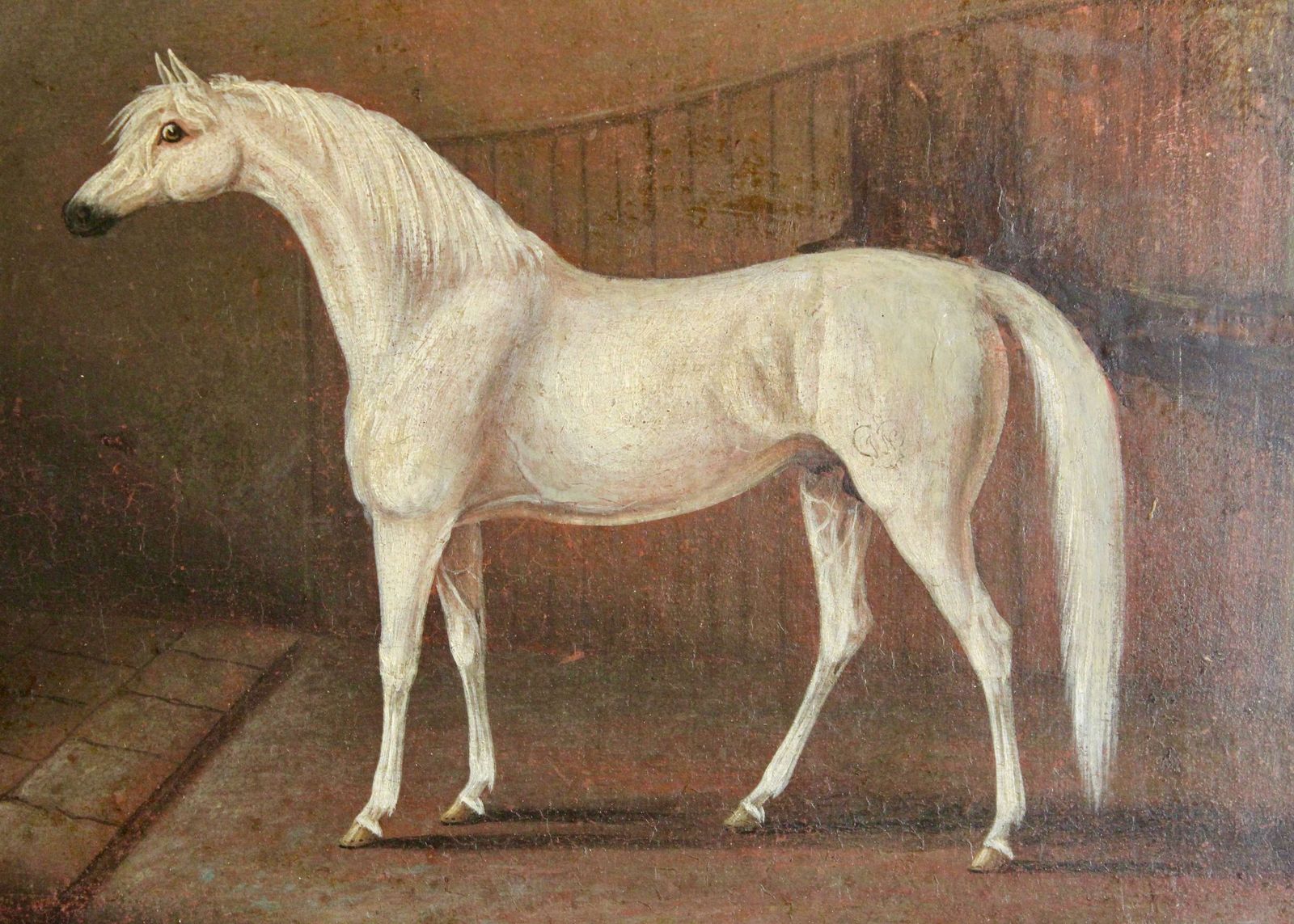 Stallion In Stable Oil Painting In The Manner Of John Nost Sartorius photo furniture