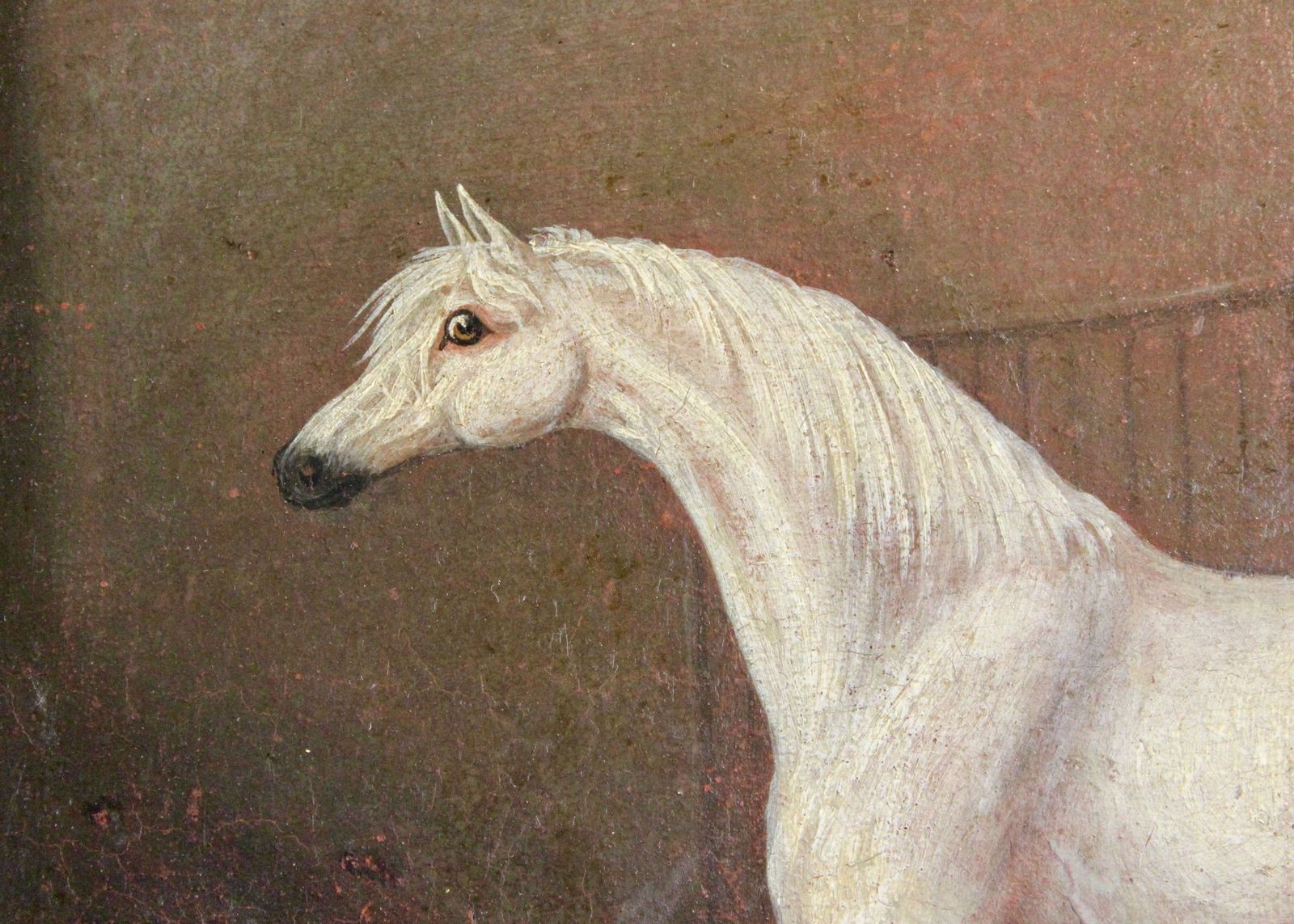 Stallion In Stable Oil Painting In The Manner Of John Nost Sartorius photo for sale