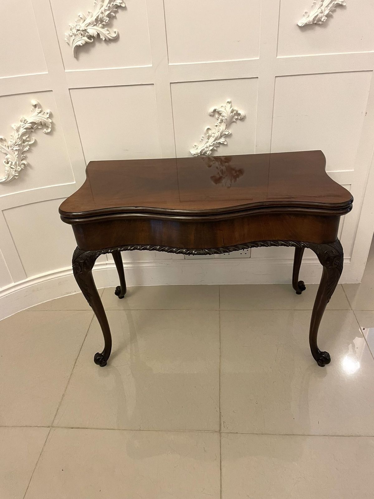 Antique Original Hepplewhite Outstanding Quality Carved Mahogany Card Table photo 3995.0