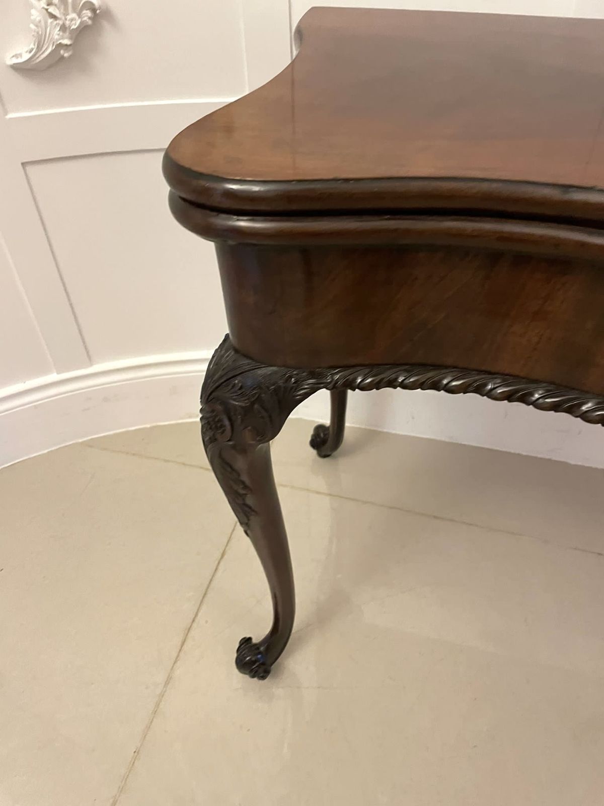 Antique Original Hepplewhite Outstanding Quality Carved Mahogany Card Table photo vintage