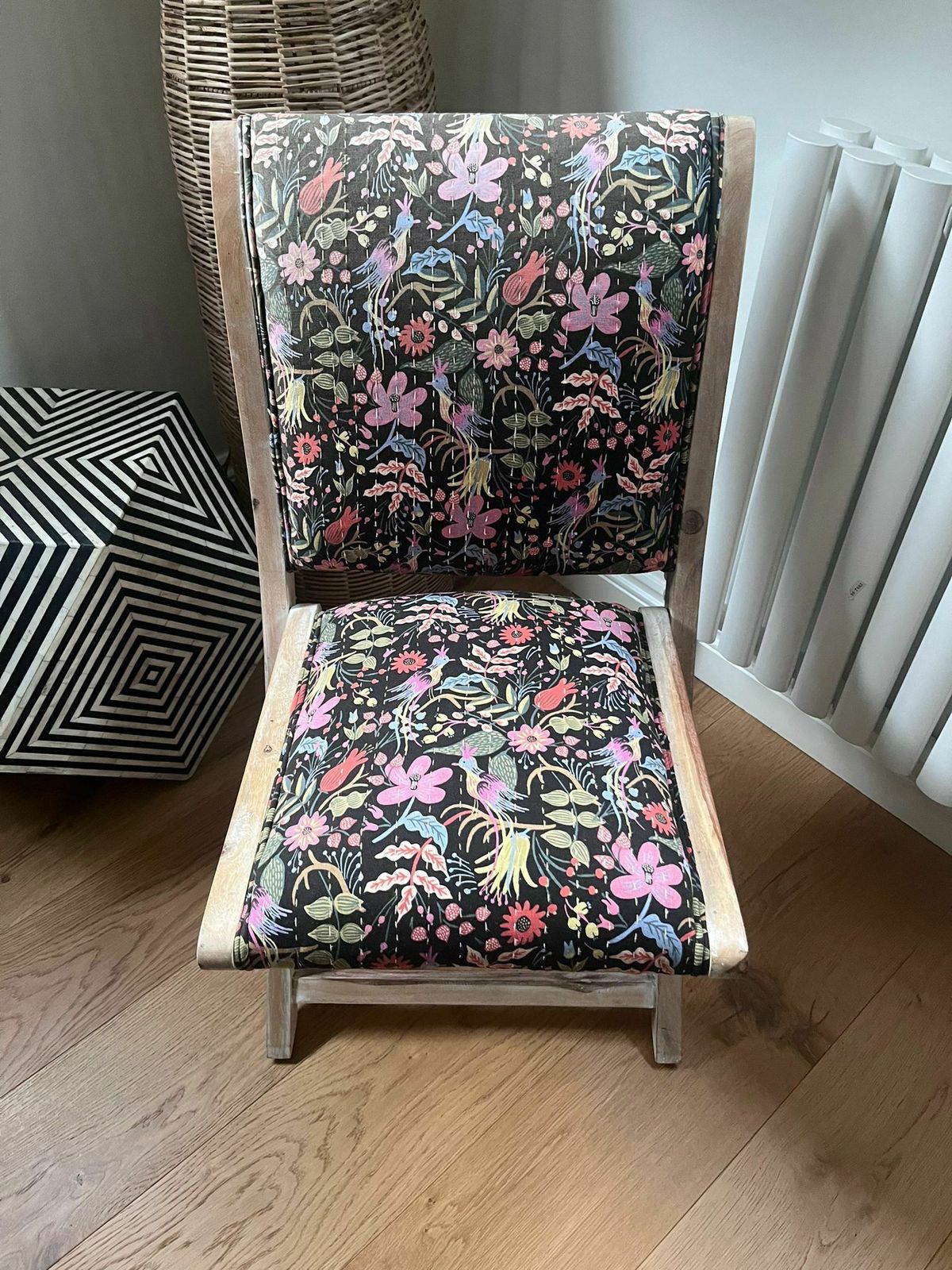 Anthropologie Chair With Black Motifs photo for sale