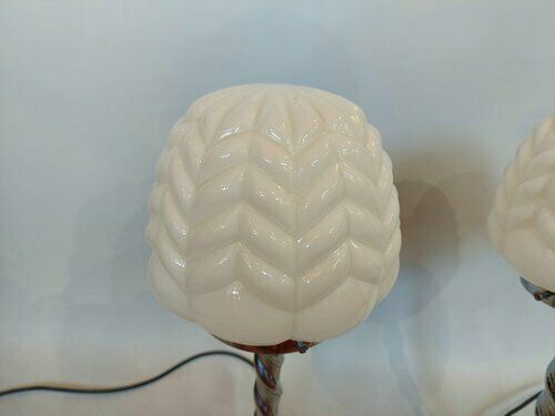 Pair Of Art Deco Chrome Twist Lamps photo furniture