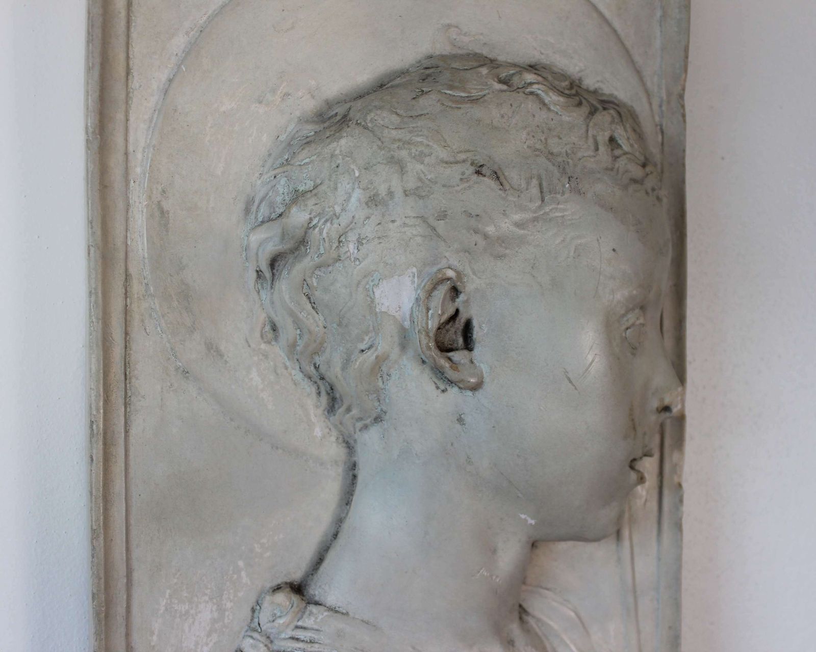 A Young Saint Plaque, 1800s, Antique photo 500.0