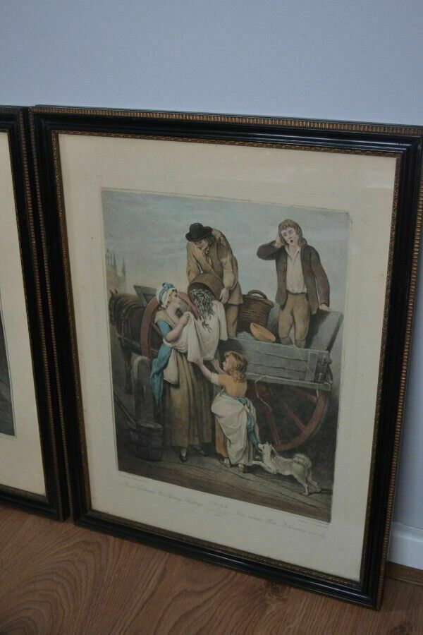 Pair Antique Cries Of London Etchings photo for sale