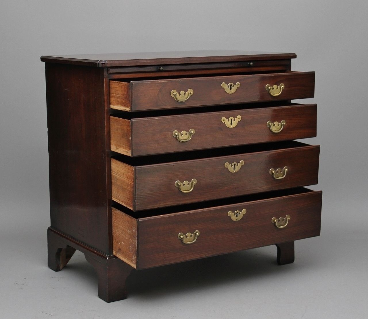 18th Century Mahogany Chest With Brushing Slide photo for sale