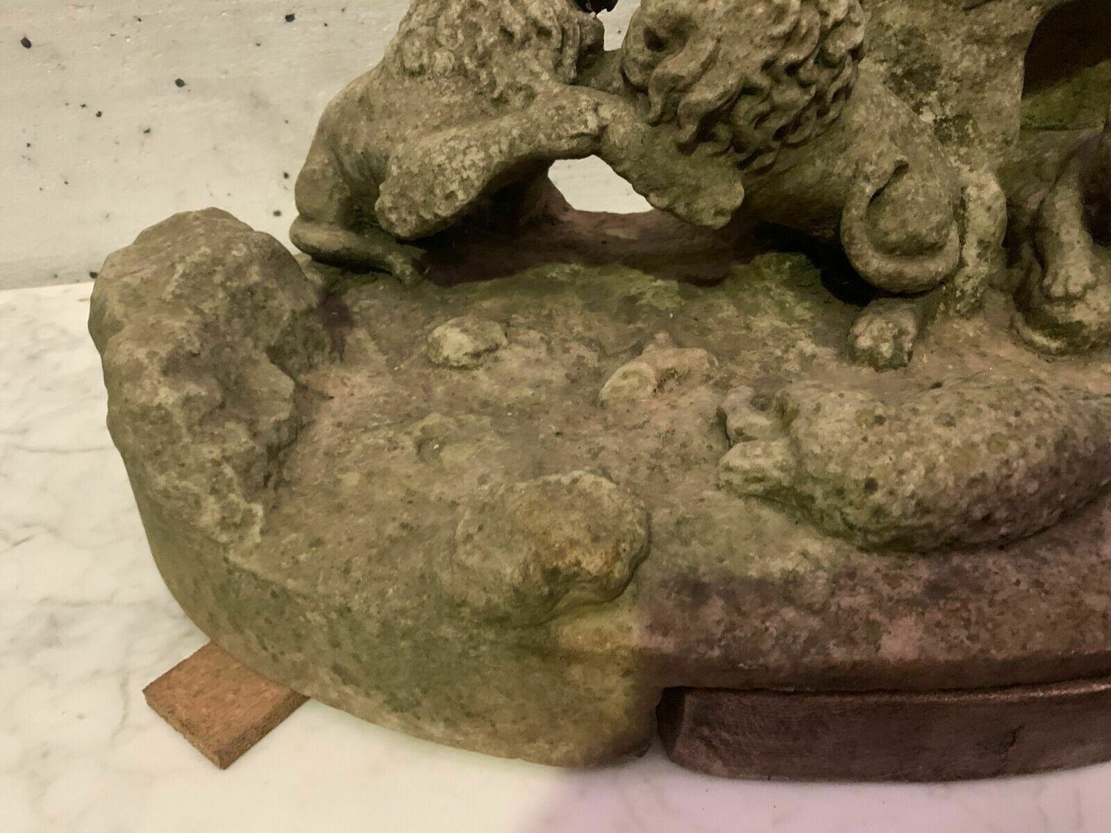 Sculpted Marble Group (Lion Fight) 20th Century photo for sale