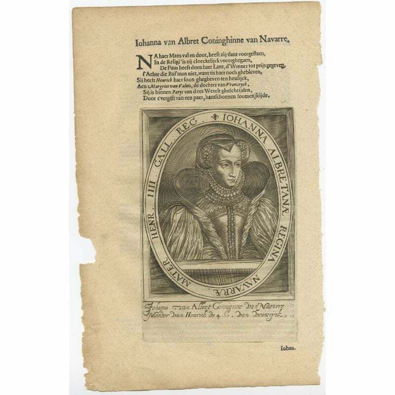 Antique Portrait Of Joan Of Navarre, Queen Of England, 1615 photo furniture