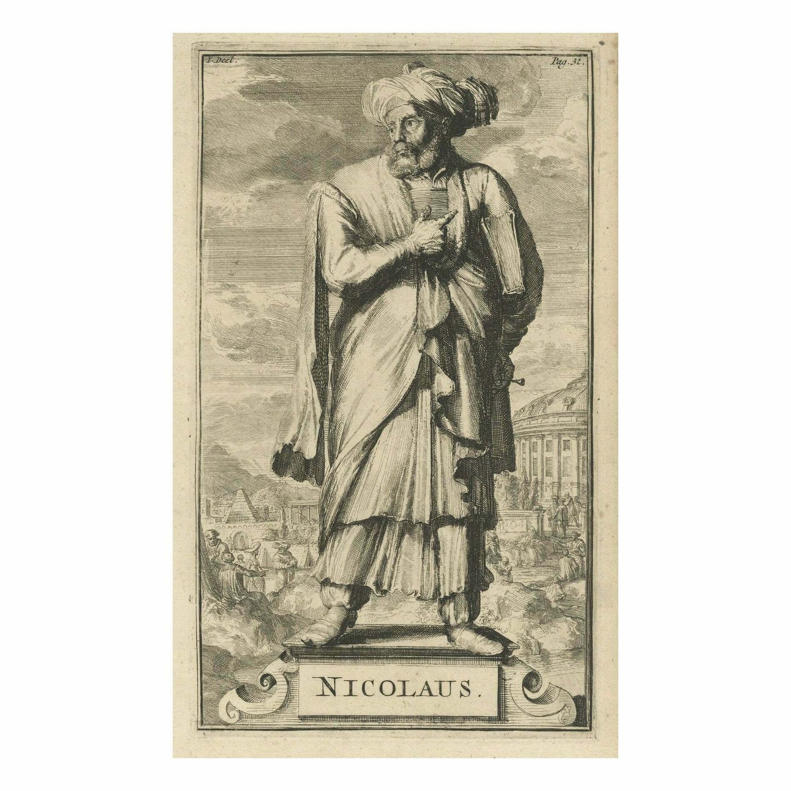 Antique Print Of Nicolaus, Christian Heresy, Published Ca. 1701