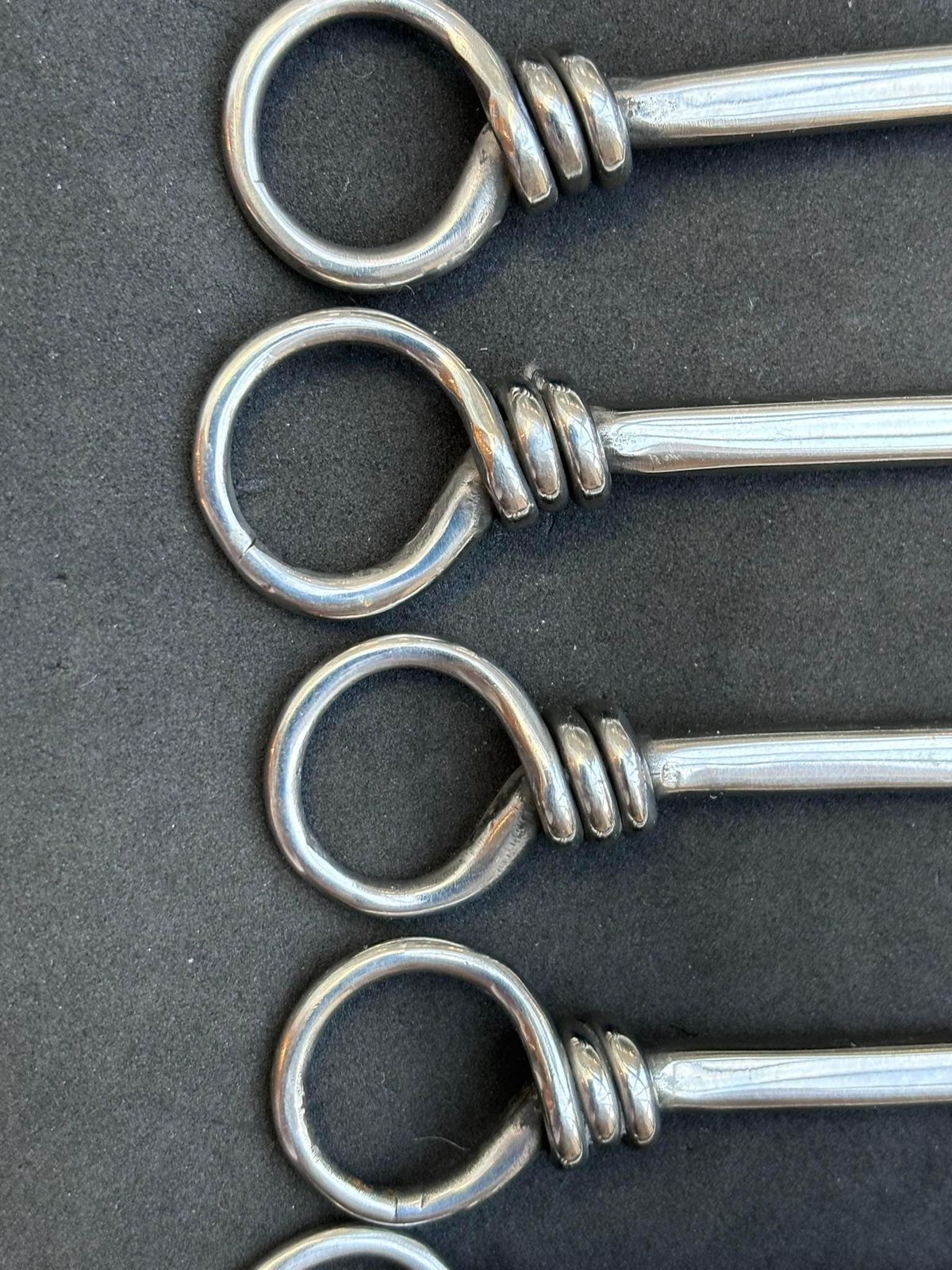 Flatware Dessert Fork Cake Oysters Stainless Steel French Knot End Medieval Style Brutalist Decor Set 10 Flatware Cutlery photo for sale