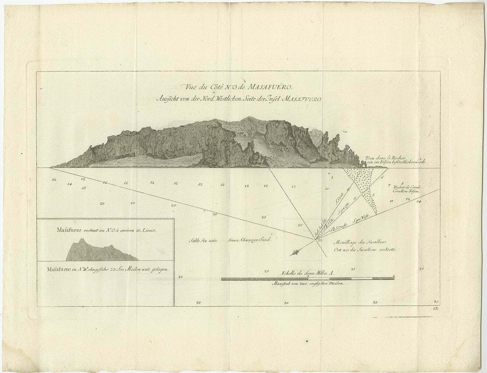 Antique Print Of The North West Coast Of Masafuero Or Alejandro Selkirk Island photo furniture