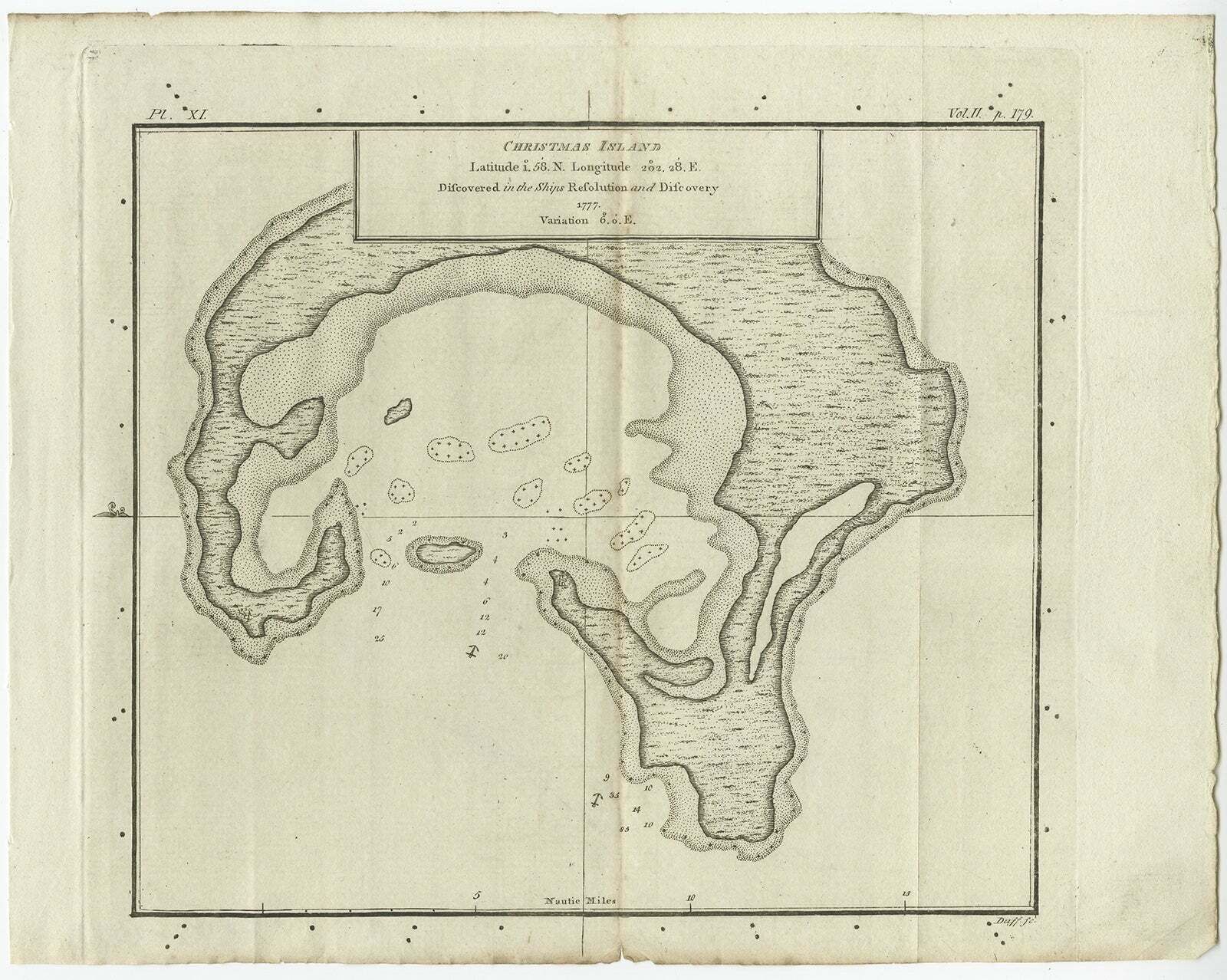 Antique Map Of Christmas Island By Cook, C.1781 photo furniture