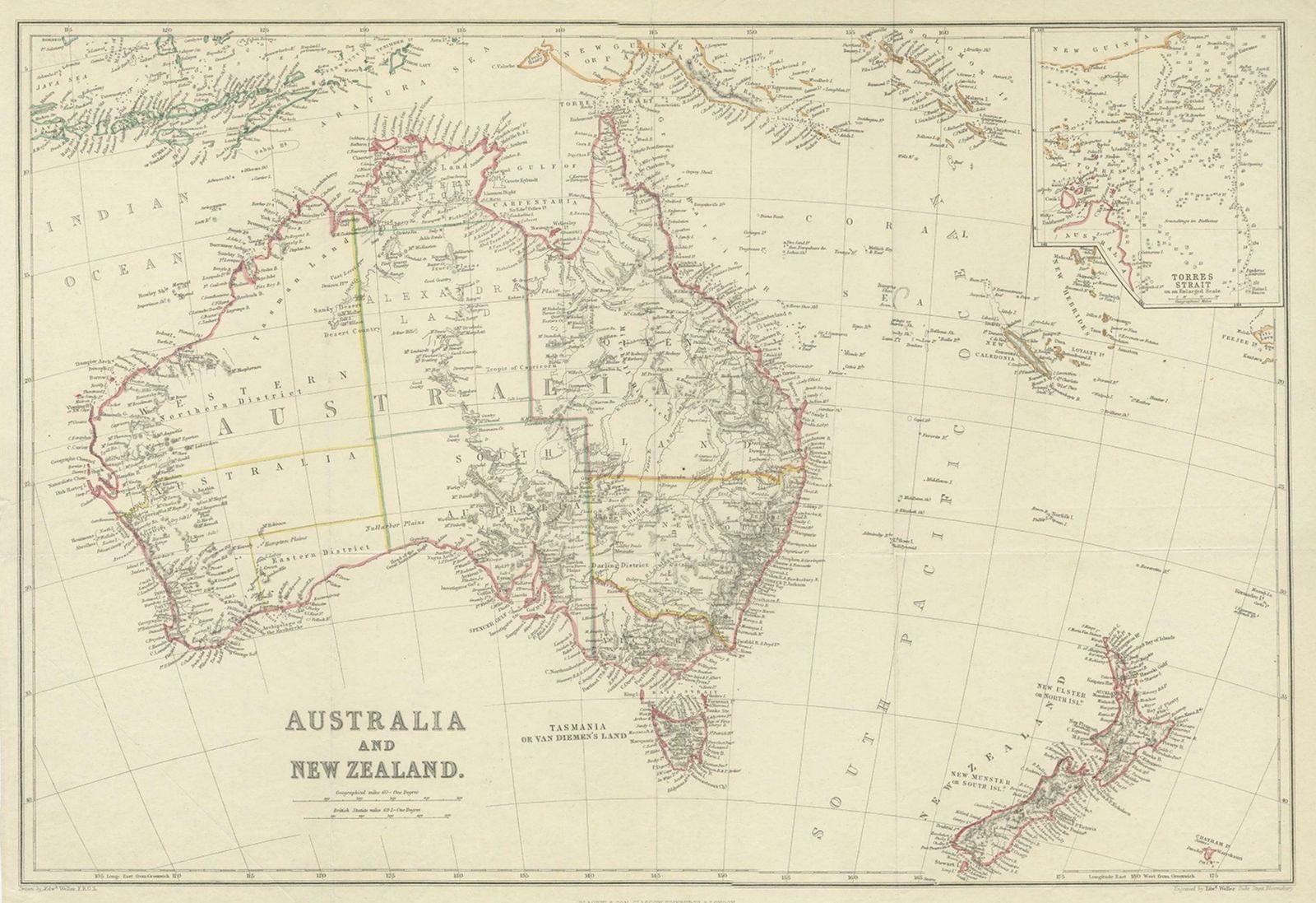Antique Map Of Australia And New Zealand, C.1860 photo 153.0